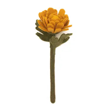 Felt Chrysanthemum Flower - Gold