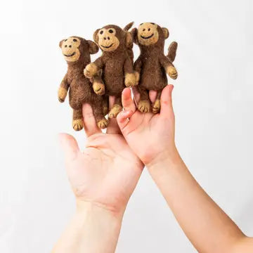 Felt Finger Puppets - Monkey Set of 6