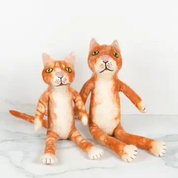 Felt Cat Sitting - Medium Orange Tabby