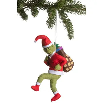 Grinch Santa Ornament