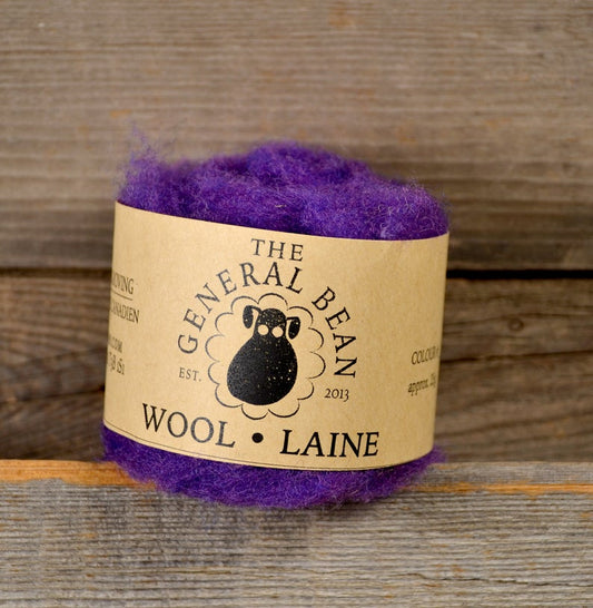 Needle Felting Wool- Free Ship- Purple Local Wool- Roving